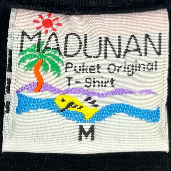 Phuket Thailand T Shirt Mens M Medium Black Indochinese Tiger Puffy Paint Tee - Picture 5 of 7